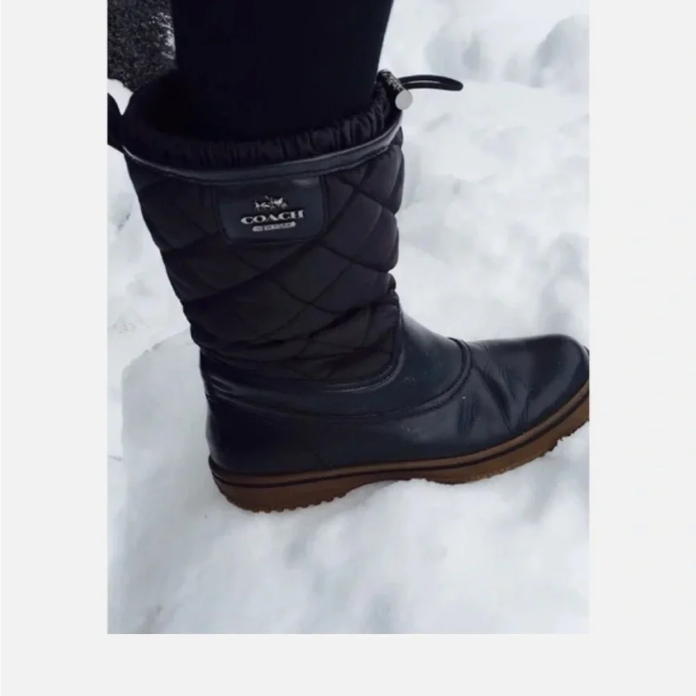 Coach New York Samara Aniline Black Winter Boots - Picture 3 of 14